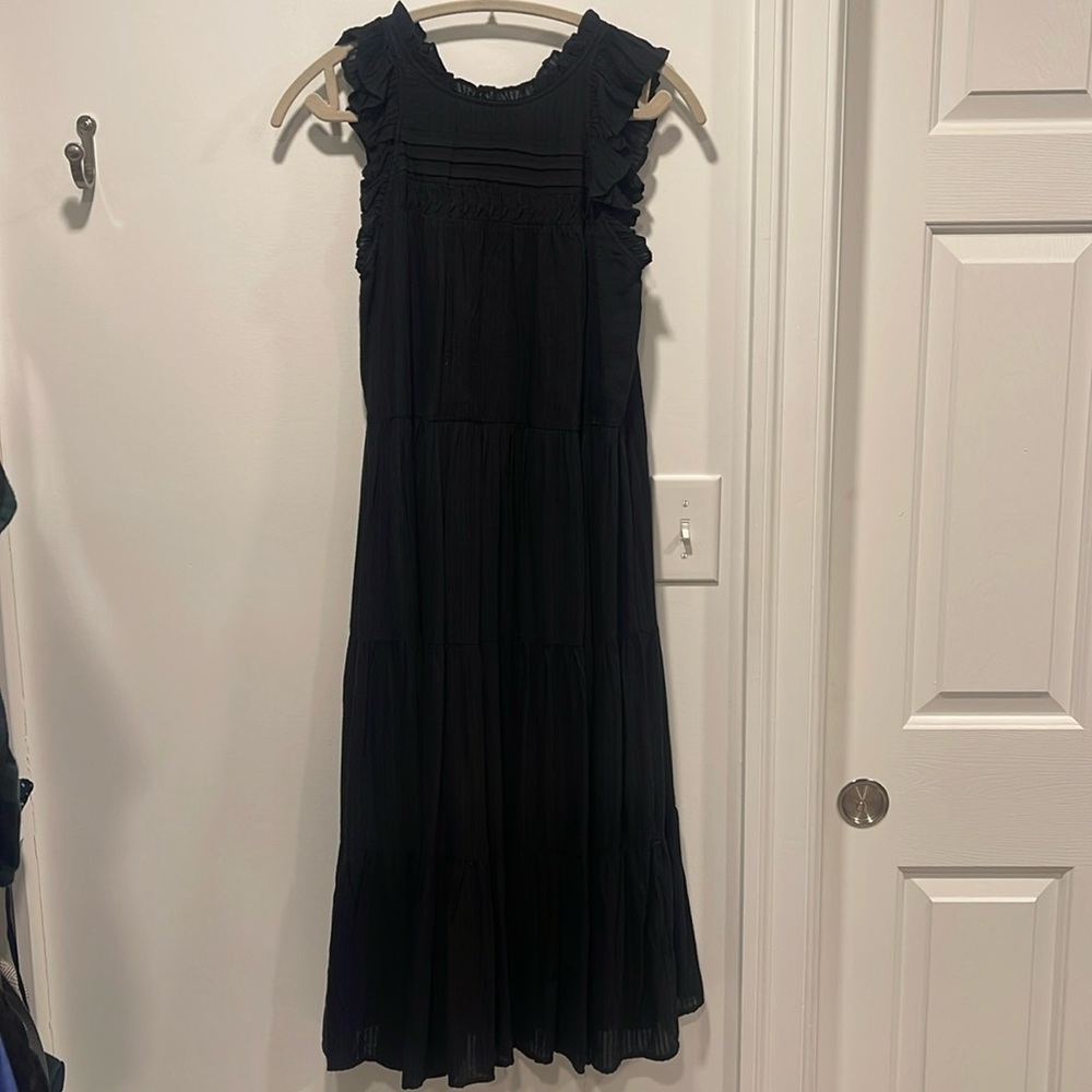 LOFT Black Sleeveless Maxi Sundress